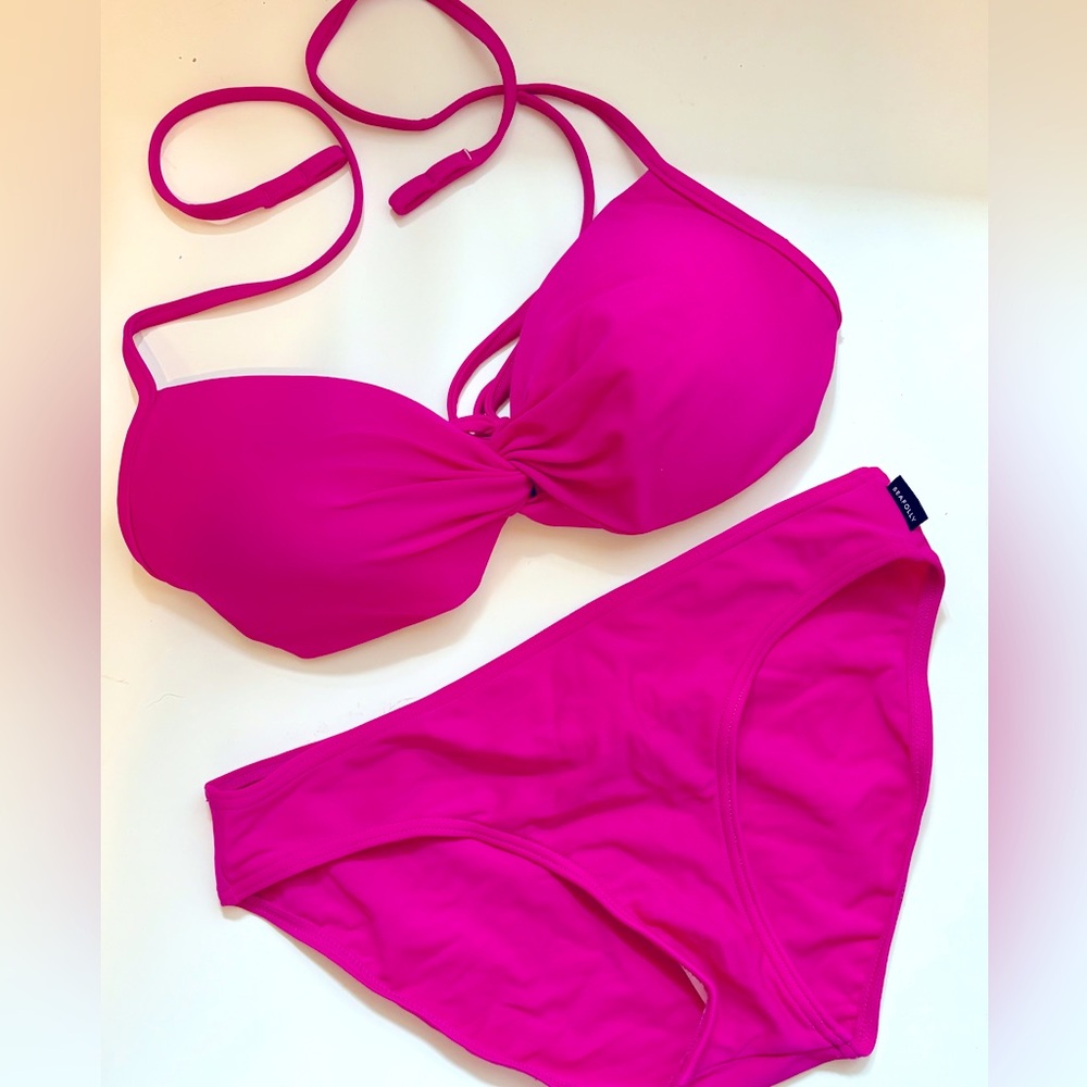 Seafolly Australia Bright Fuchsia 2 Piece Bikini 4